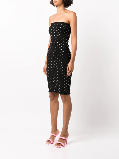 Alexander Wang Strapless Crystal-embellished Stretch-jersey Dress In Black