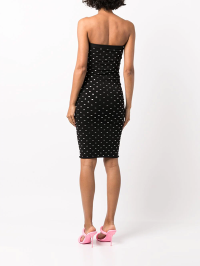 Alexander Wang Strapless Crystal-embellished Stretch-jersey Dress In Black