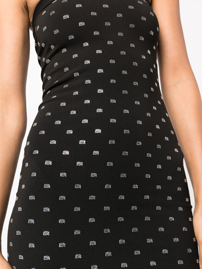 Alexander Wang Strapless Crystal-embellished Stretch-jersey Dress In Black