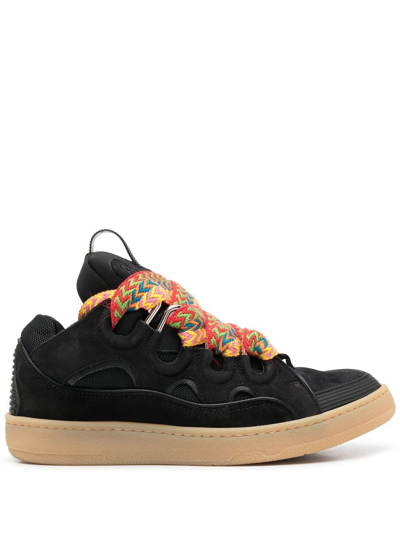 Shop Lanvin Curb Lace-up Sneakers In Schwarz