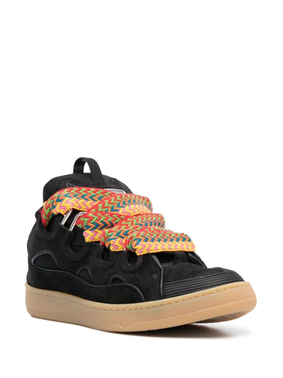 Shop Lanvin Curb Lace-up Sneakers In Schwarz