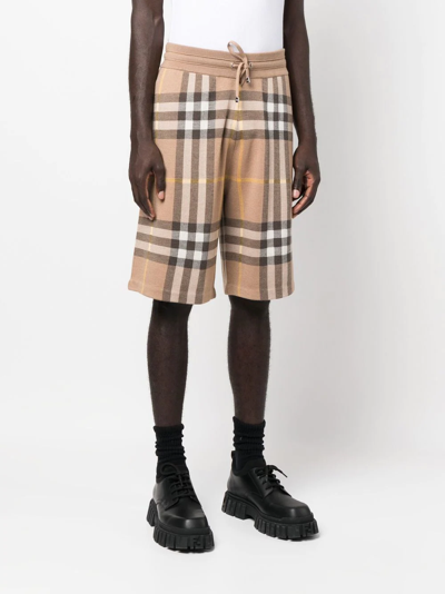 Shop Burberry Check-print Knitted Shorts In Nude