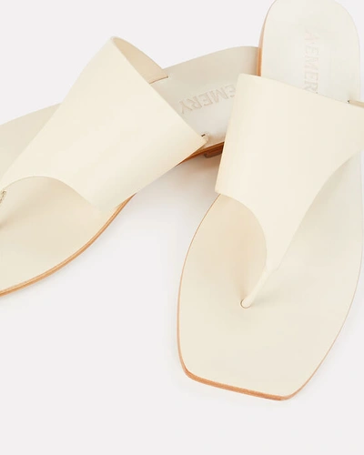 Shop A.emery Iris Leather Slide Sandals In Ivory
