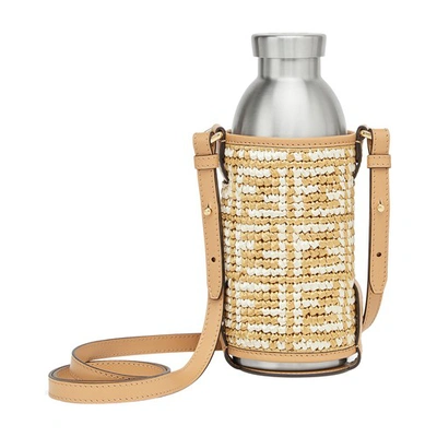 Shop Fendi Flask Holder In Beige