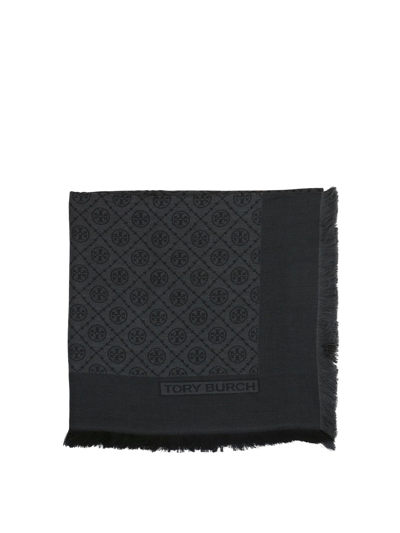 Shop Tory Burch Women's Black Other Materials Scarf