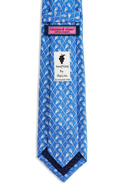 Shop Vineyard Vines Kids' Lacrosse Silk Tie In Royal Blue