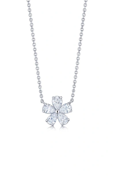 Shop Kwiat Floral Cluster Diamond Pendant Necklace In White Gold