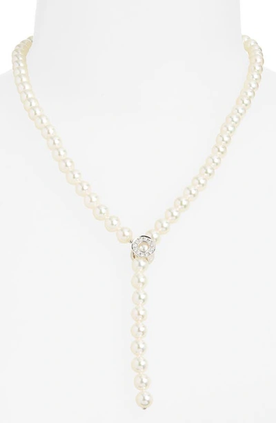 Shop Mikimoto Akoya Cultured Pearl Lariat Necklace In 18kw