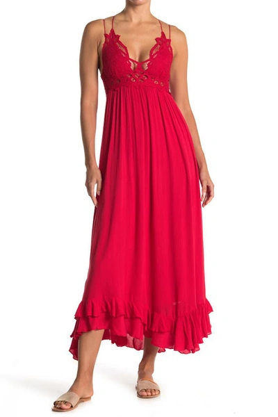 Shop Free People Adella Maxi Slipdress In Red