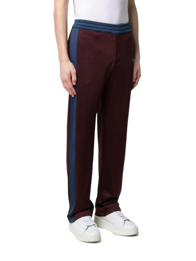 Shop Alexander Mcqueen Men's Burgundy Viscose Joggers