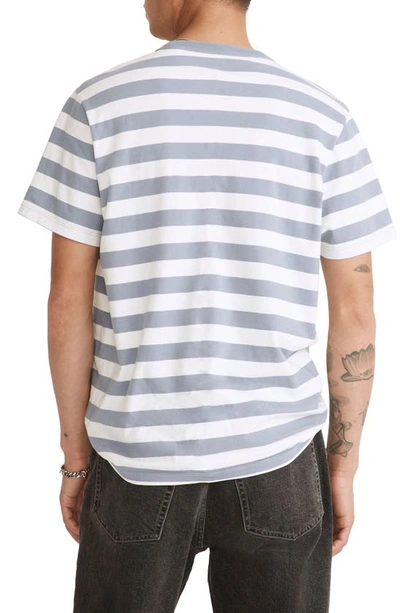 Shop Madewell Garment Dyed Allday Crewneck T-shirt In Teapot Blue Stripe