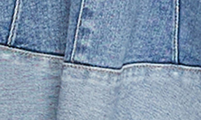 Wash Lab Denim Let's Go Two-tone Denim Skirt In Prep Blue Light