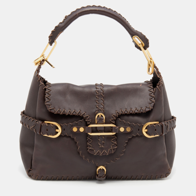 Pre-owned Jimmy Choo Brown Leather Tulita Shoulder Bag