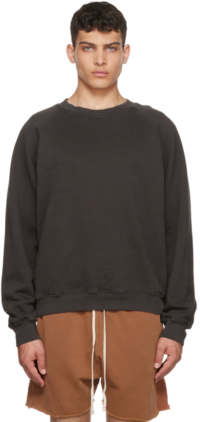 Shop Les Tien Gray Cotton Sweatshirt In Vintage Black