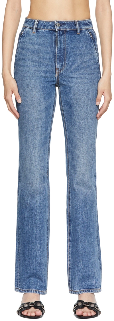 Shop Alexander Wang Blue Straight-leg Jeans In Vintage Medium Indig