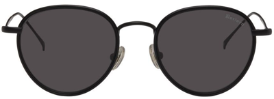 Shop Illesteva Black Jefferson Ace Sunglasses In Matte Black W/ Grey