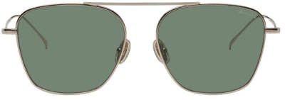 Shop Illesteva Gold Samos Sunglasses In Gold W/ Olive Flat L