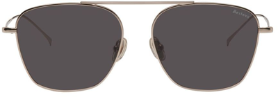 Shop Illesteva Gold Samos Sunglasses In Gold W/ Grey Flat Le