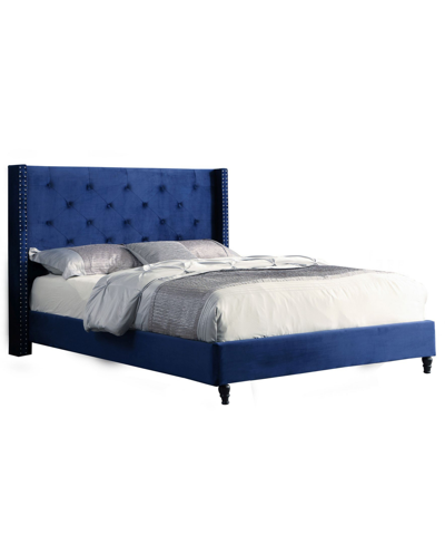 Shop Best Master Furniture Valentina Upholstered Wingback Platform Bed, Full
