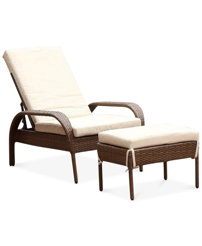 Shop Abbyson Living Heather Outdoor Wicker Chaise Lounge W/cushion