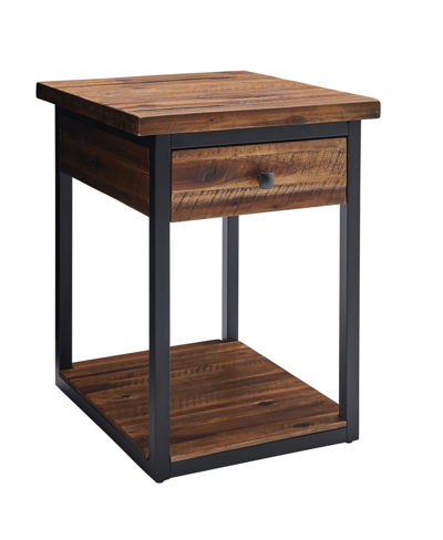 Shop Alaterre Furniture Claremont Rustic Wood End Table With Drawer And Low Shelf