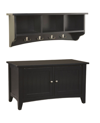 Shop Alaterre Furniture Shaker Cottage Storage Coat Hook With Cabinet Bench Set, Charcoal Gray