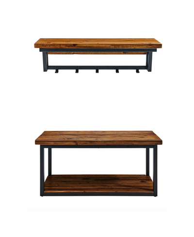 Shop Alaterre Furniture Claremont Rustic Wood Coat Hook And Bench Set