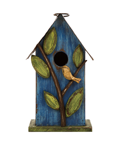 Shop Glitzhome Distressed Solid Wood Birdhouse With Leaves