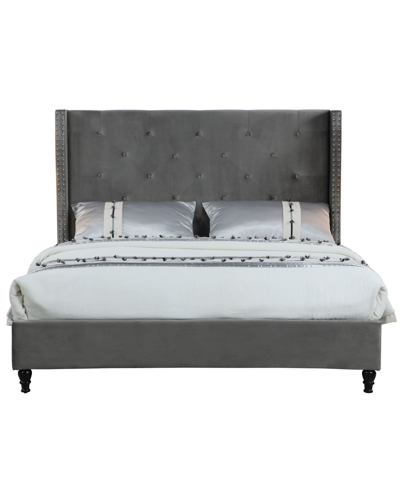 Shop Best Master Furniture Valentina Upholstered Wingback Platform Bed, Queen