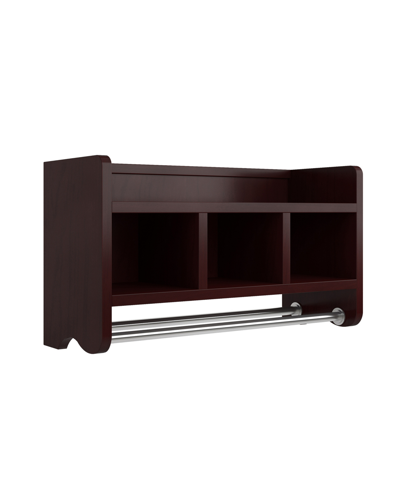 Shop Alaterre Furniture 25" Bath Storage Shelf With Towel Rod, Espresso