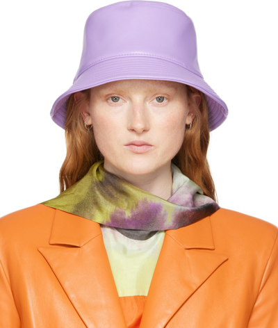 Stand Studio Vida Faux Leather Bucket Hat In 73200 Purple