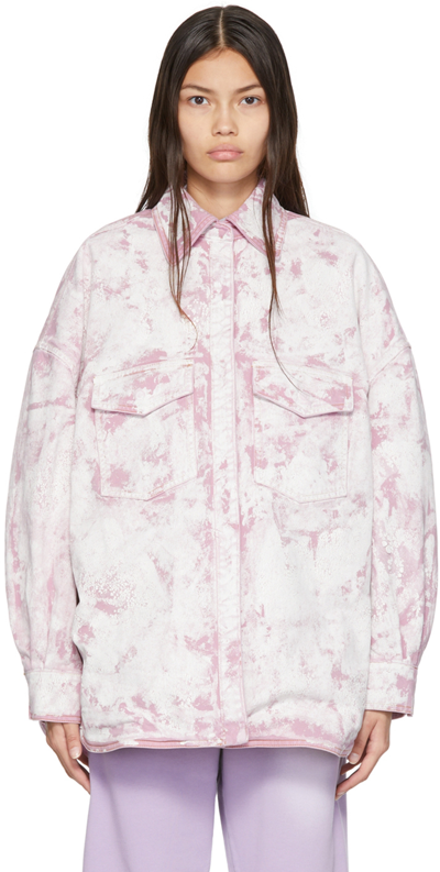 Shop Attico Pink Painted Jacket In 026 Pink
