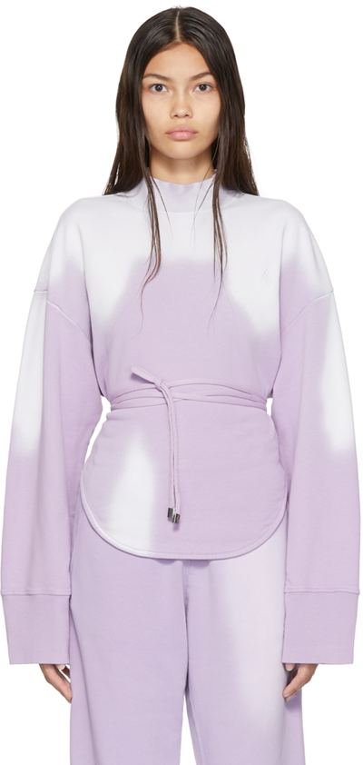 Shop Attico Purple Bleached Sweatshirt In 011 Lilac