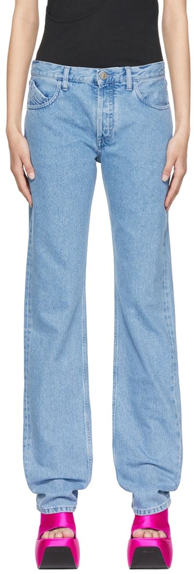 Shop Attico Blue Boyfriend Jeans In 176 Light Blue Denim