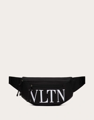 Shop Valentino Garavani Vltn Nylon Belt Bag In Black/white