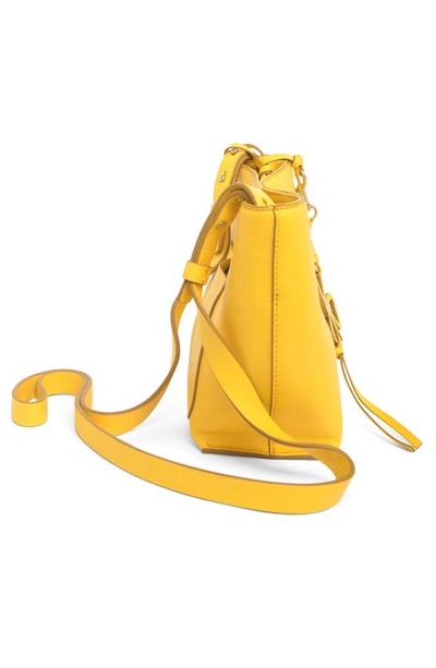 Shop Lucky Brand Azon Leather Crossbody Bag In Mimosa Pebbled Leather