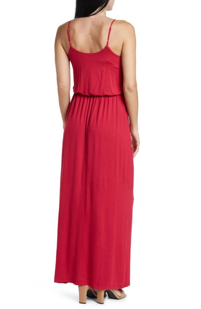 Shop Lush Knit Maxi Dress In Perisan Red
