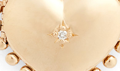 Shop Anzie Mini Dew Drop Heart Locket Necklace In Gold / Diamond