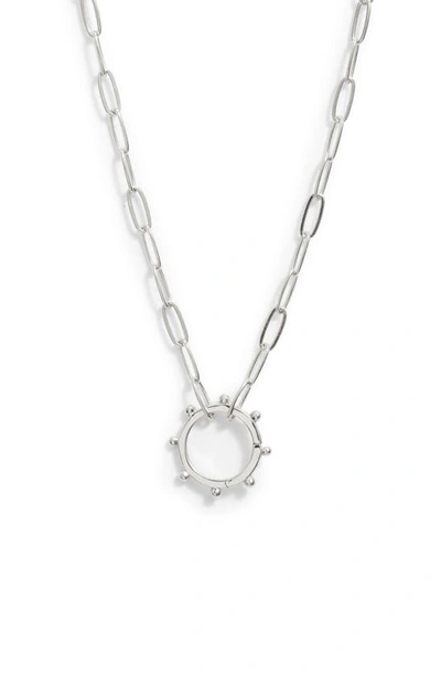 Shop Anzie Dew Drop Marine Pendant Necklace In Silver