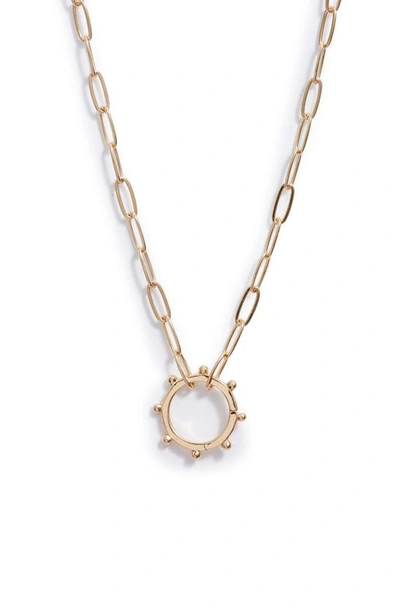 Shop Anzie Dew Drop Marine Pendant Necklace In Yellow Gold