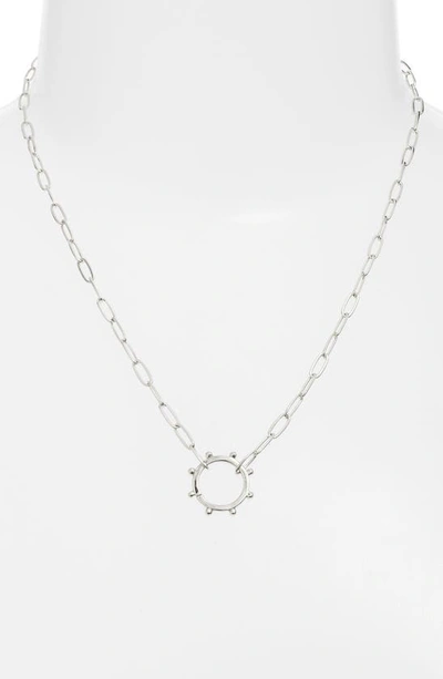 Shop Anzie Dew Drop Marine Pendant Necklace In Silver