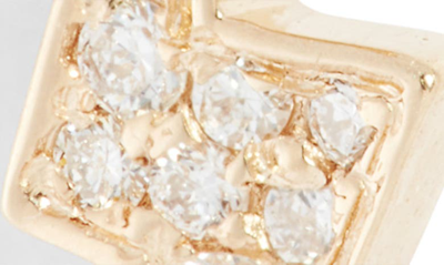 Anzie Lightning Bolt Charm In Gold/ White Sapphire
