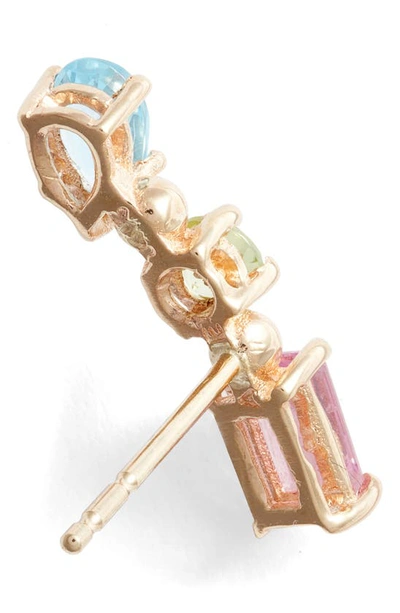Shop Anzie Carr Single Multistone Ear Crawler In Gold/ Multicolor Stones/ Right