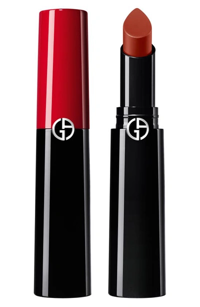 Shop Armani Beauty Lip Power Long-lasting Satin Lipstick In 206 Cherry Brown