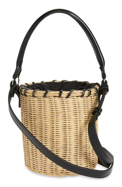 Shop Topshop Wicker Bucket Bag In Beige