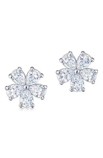 Shop Kwiat Floral Cluster Diamond Stud Earrings In White Gold