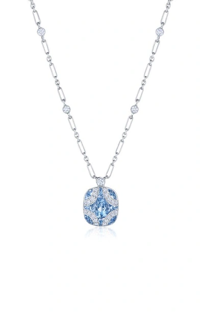 Shop Kwiat Argyle Aquamarine Diamond Pendant Necklace In White Gold