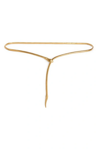 Shop Saint Laurent Serpent Belt In Oro Vintage Free