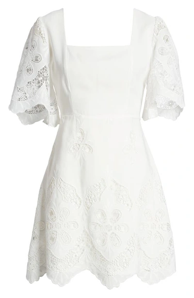 Shop Adelyn Rae Bonvi Embroidery & Lace Minidress In White