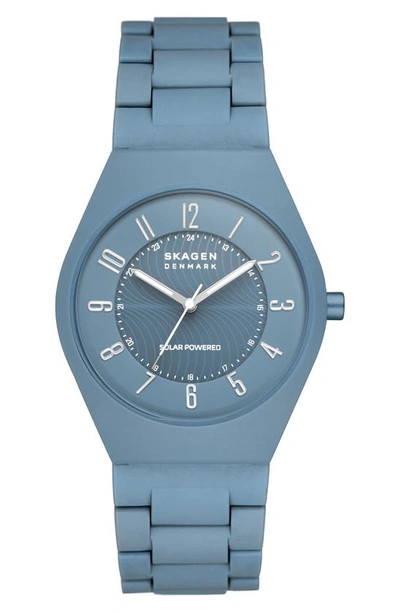 Shop Skagen Grenen Lille Bracelet Watch, 37mm In Blue